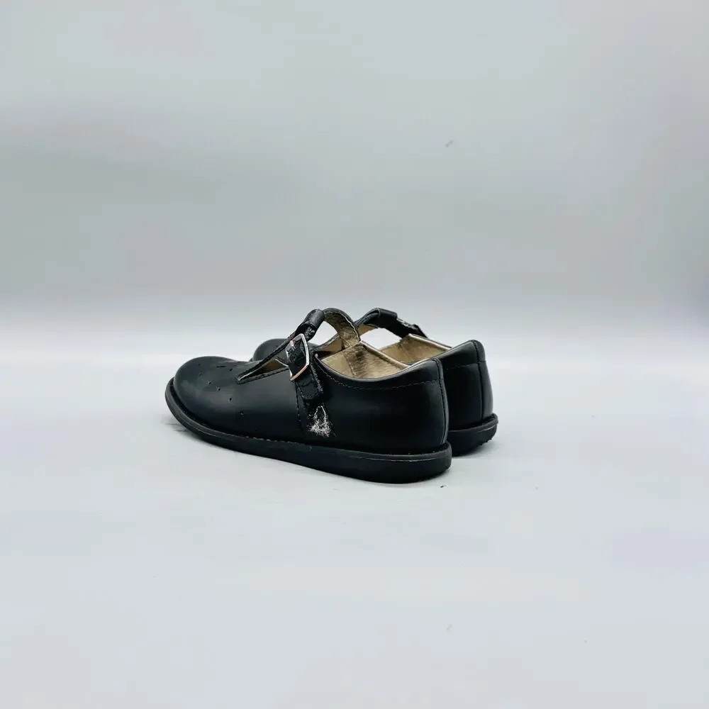 FootMates Shoes Kids Girls 12.5 Black Leather Mary Jane T Strap Dress Flats